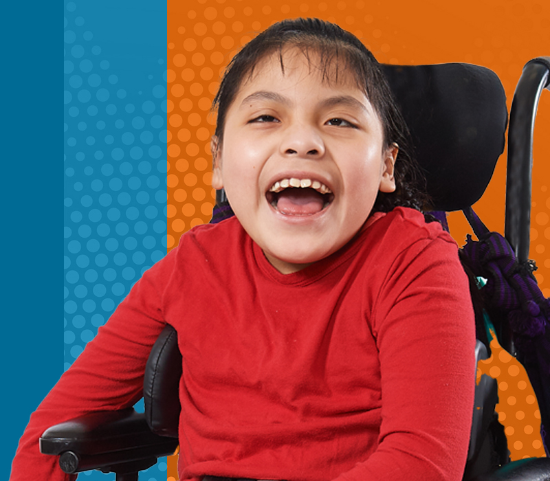 Young girl in wheelchair