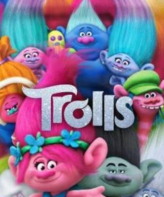 colorful images of cartoon trolls for movie advertisement