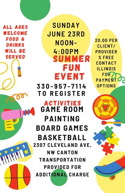 Summer Fun Event logo and flyer